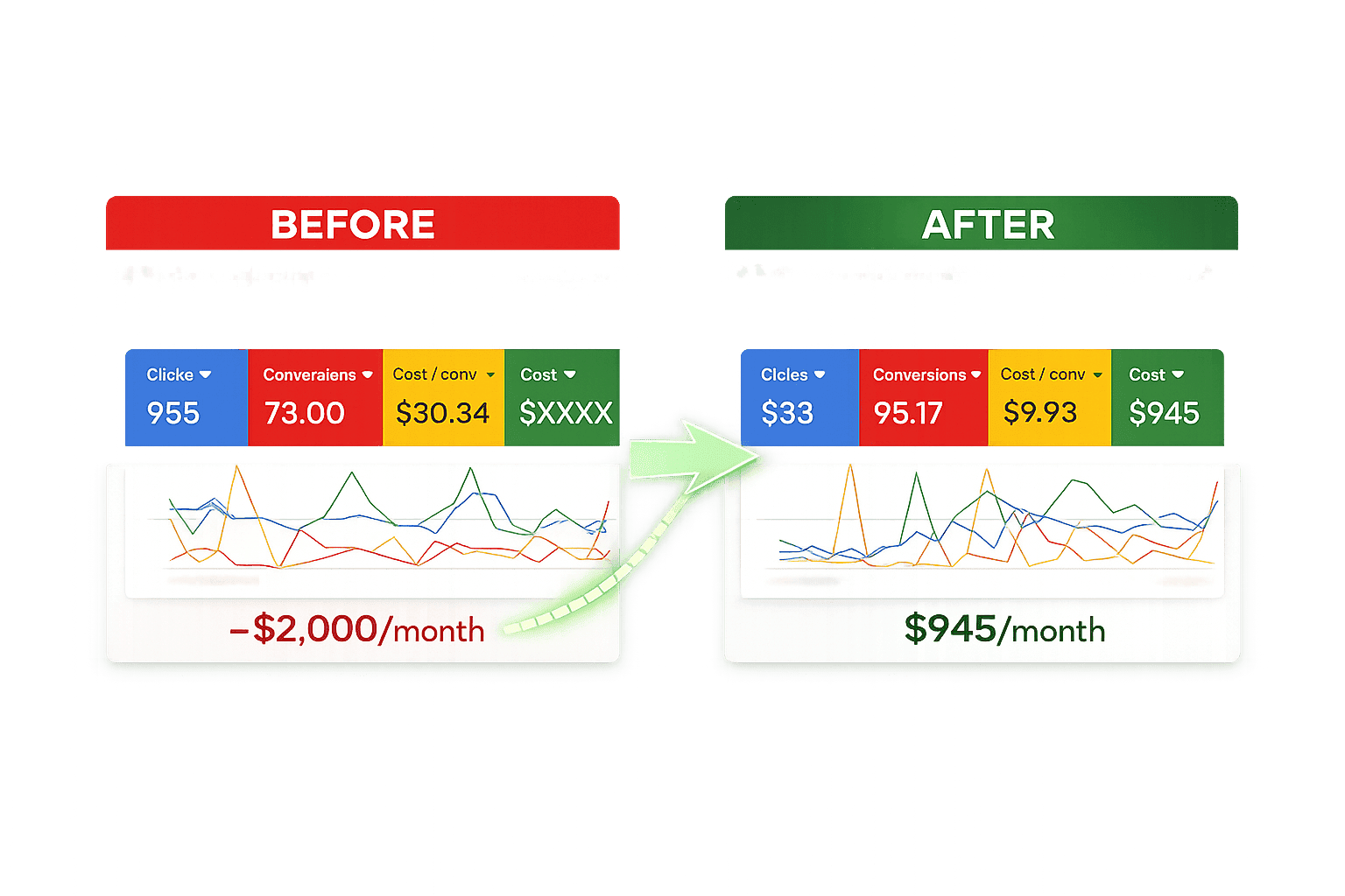 Google Ads results dashboard