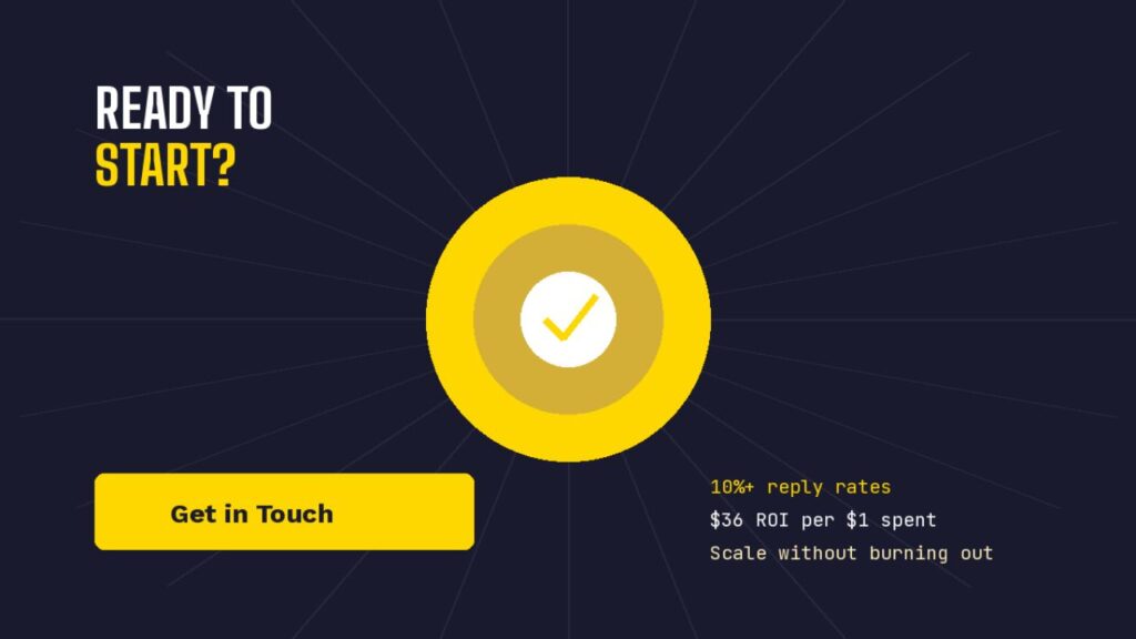 Call to action graphic encouraging businesses to start their 2026 cold email outreach strategy with high reply rates and strong ROI